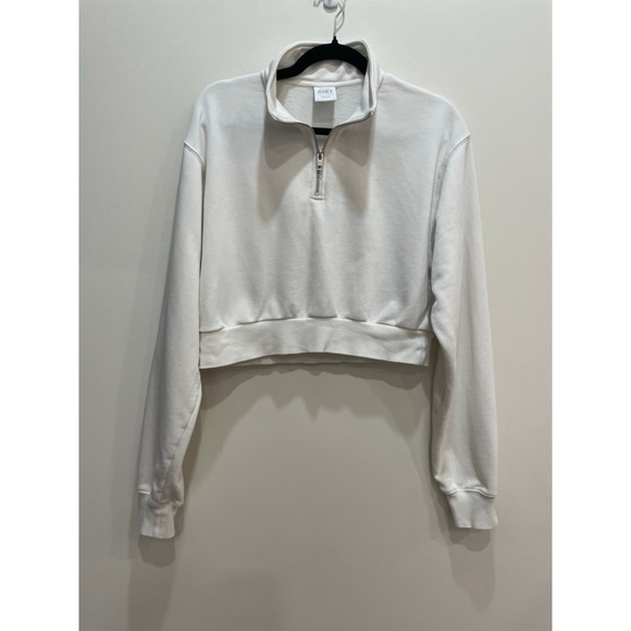 TNA Tops - TNA Airy Fleece Perfect Cropped Half Quarter Zip Crop Sweatshirt M